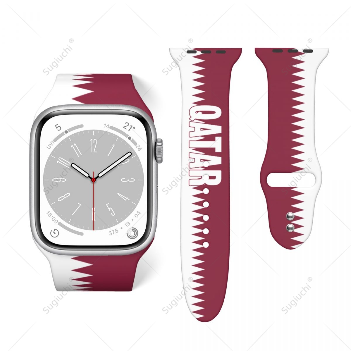 3D Printing Qatar - ユニセックスカタール国旗 3D 印刷スポーツストラップ Apple Watch バンドウルトラ