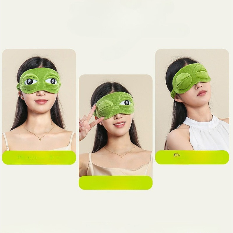 3D Printing Mask - 3D悲しいカエルの睡眠マスク、天然素材のアイシェード、目隠し、アイパッチ、男女兼用、柔らかく持ち運びやすいトラベルアイパッチ