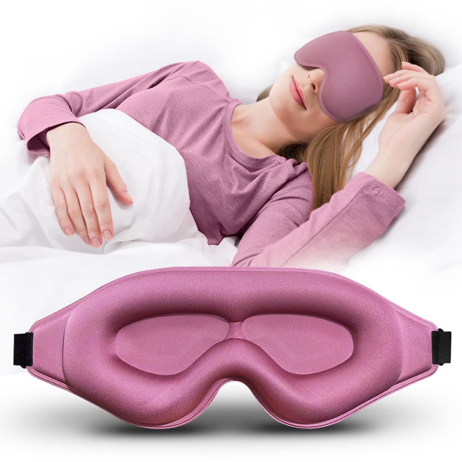3D Printing Mask - 睡眠用アイマスク 3D立体カップ型 盲眼パッド 凹型モールド ナイトスリープフェイスマスク 光を遮断