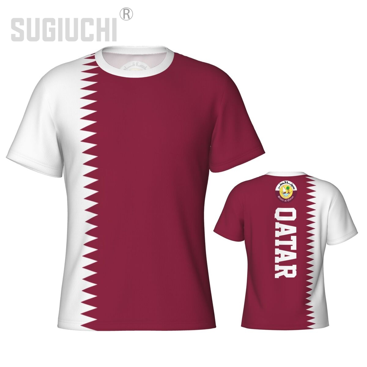 タイトスポーツTシャツ カタール国旗 カタール 3D メンズ - 3D Printing Qatar のレビューと価格