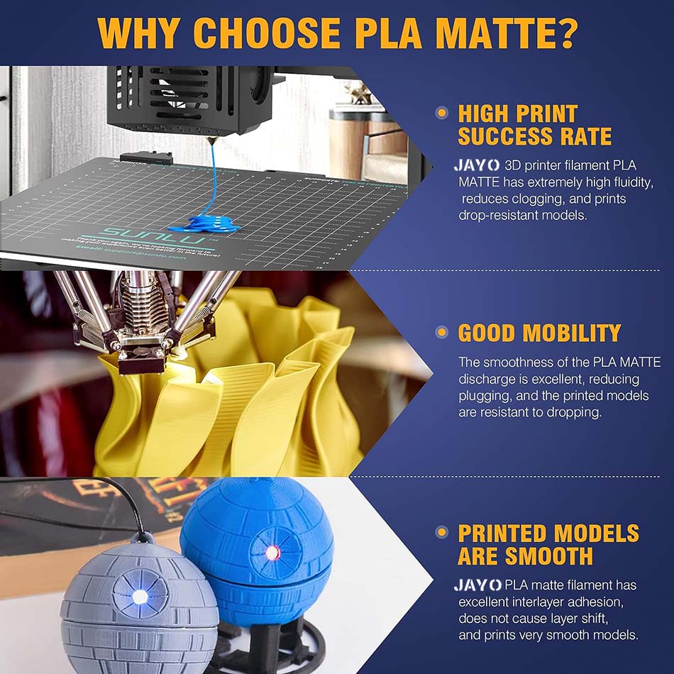 3DプリンターフィラメントJAYO-PLA,滑らかなマット仕 - 3D Printing Nylon のレビューと価格
